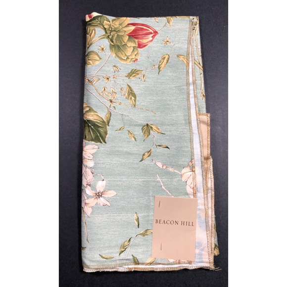 Robert Allen Beacon Hill Ikebana Bouquet Hand Printed Japanese Linen Fabric Teal - Picture 10 of 10